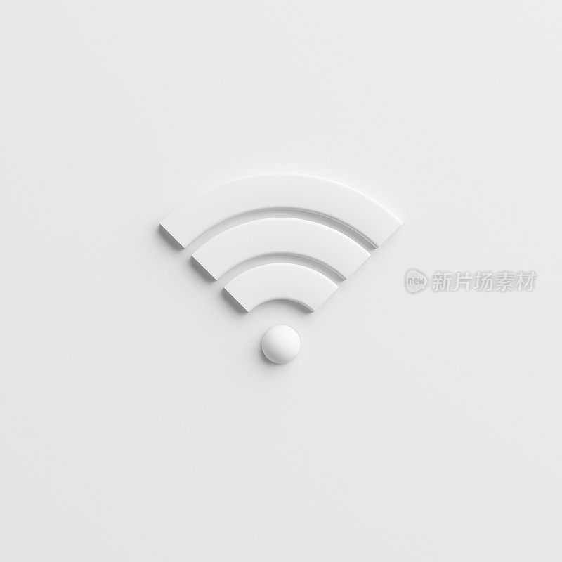 3D空白纸wifi符号/图标